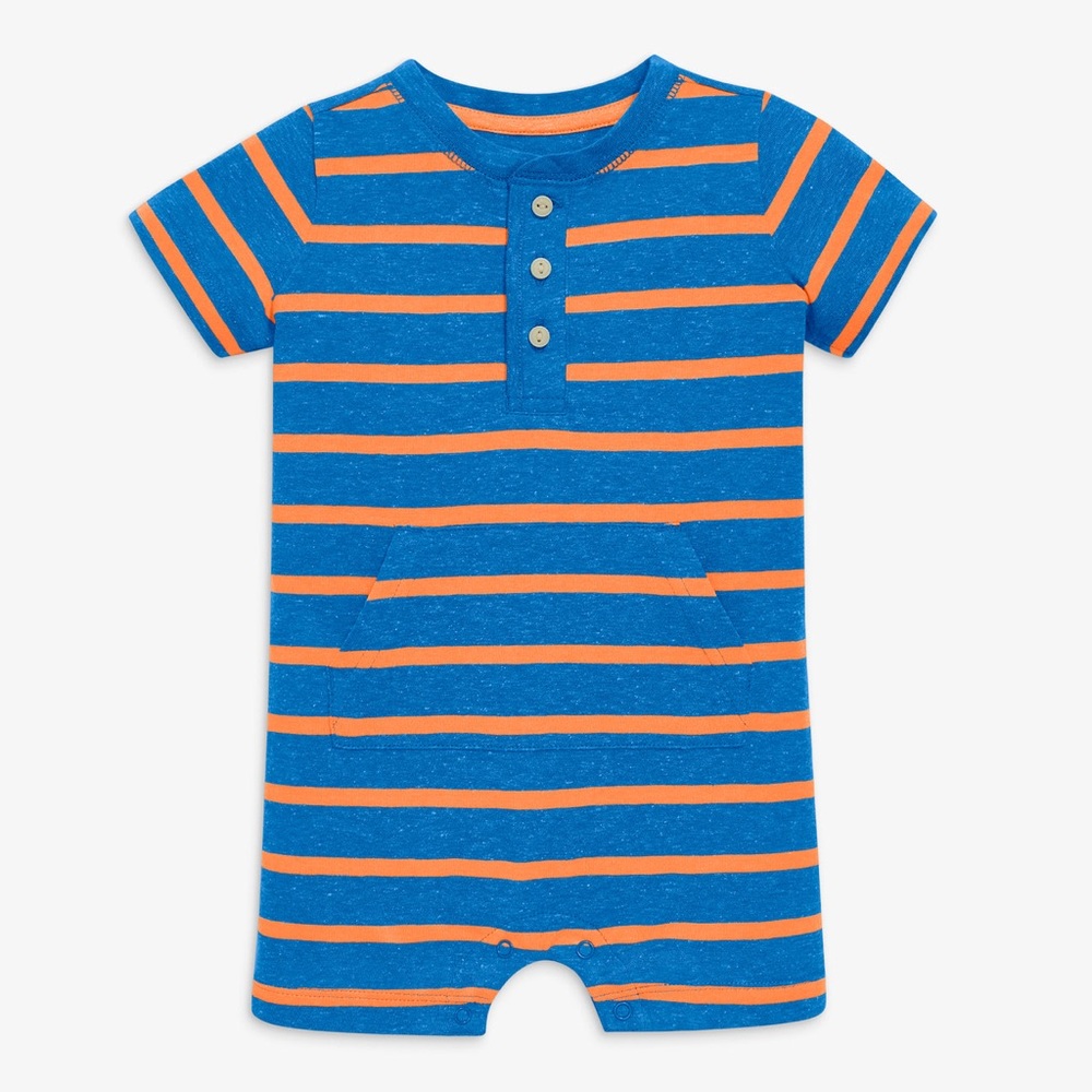 Primary heathered henley shortie in stripe